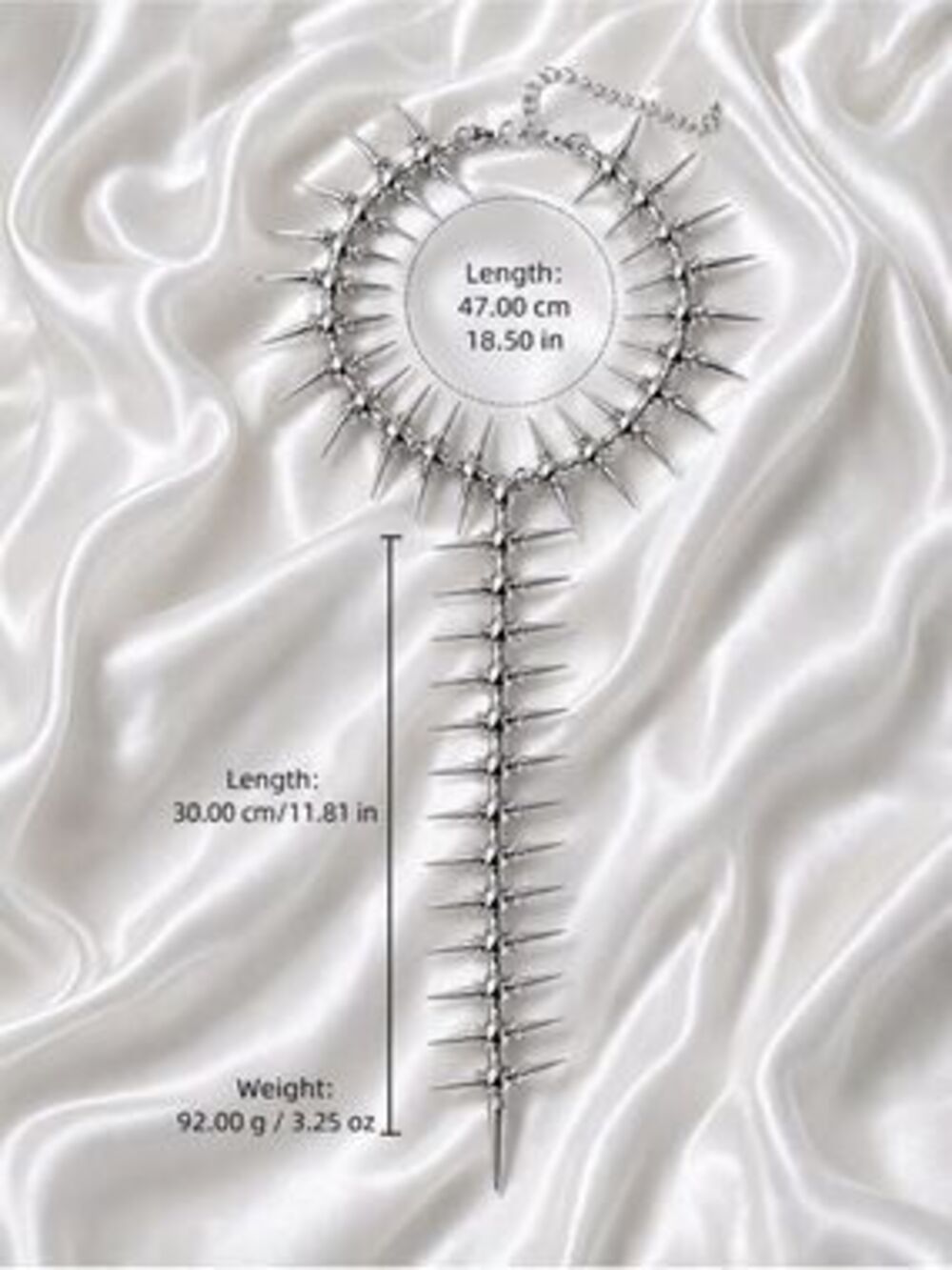 Silver Back Spine Chain Necklace